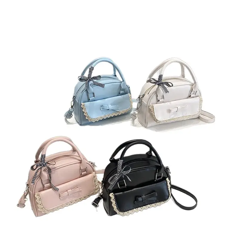 White Lace Crossbody Bag with Bow for Women - Image 9