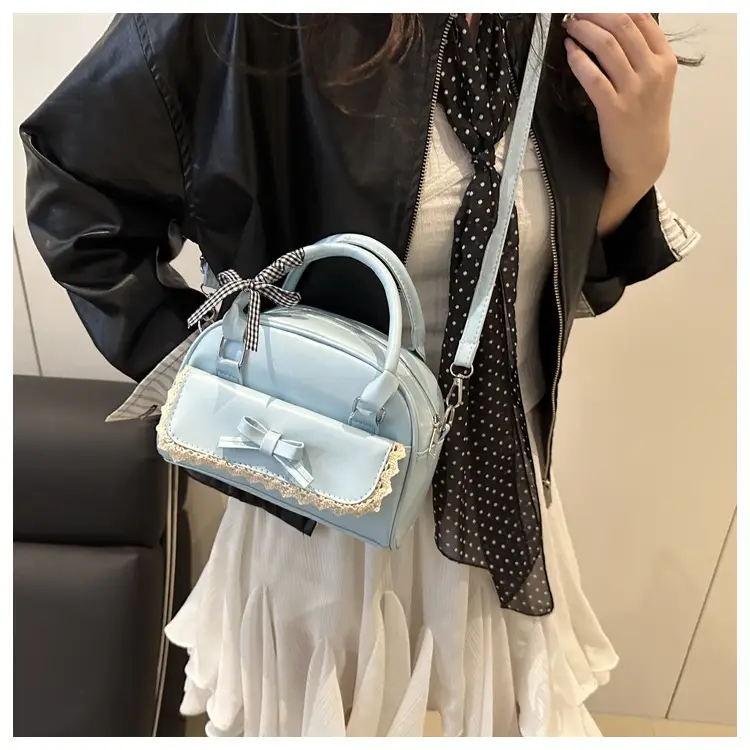 White Lace Crossbody Bag with Bow for Women — feature 10
