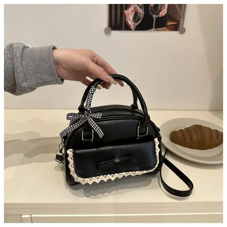 White Lace Crossbody Bag with Bow for Women — feature 7