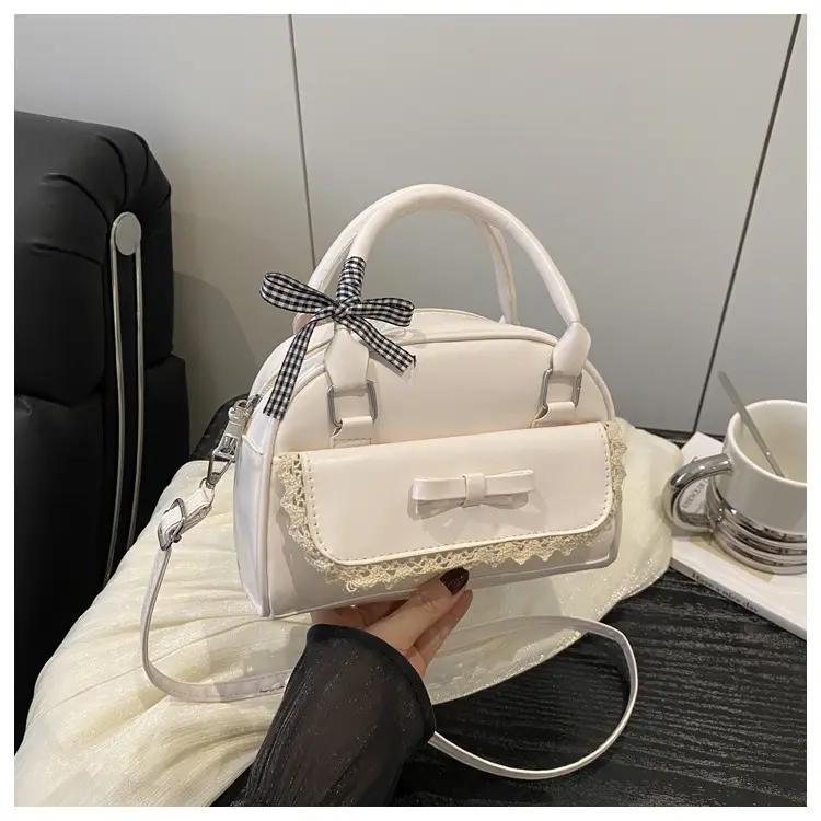 White Lace Crossbody Bag with Bow for Women — feature 8