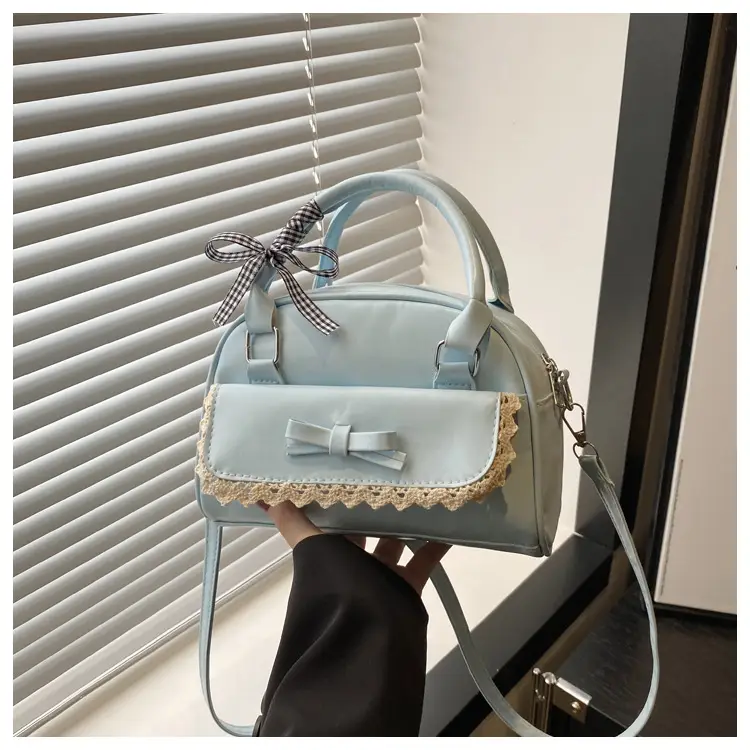 White Lace Crossbody Bag with Bow for Women - Image 4