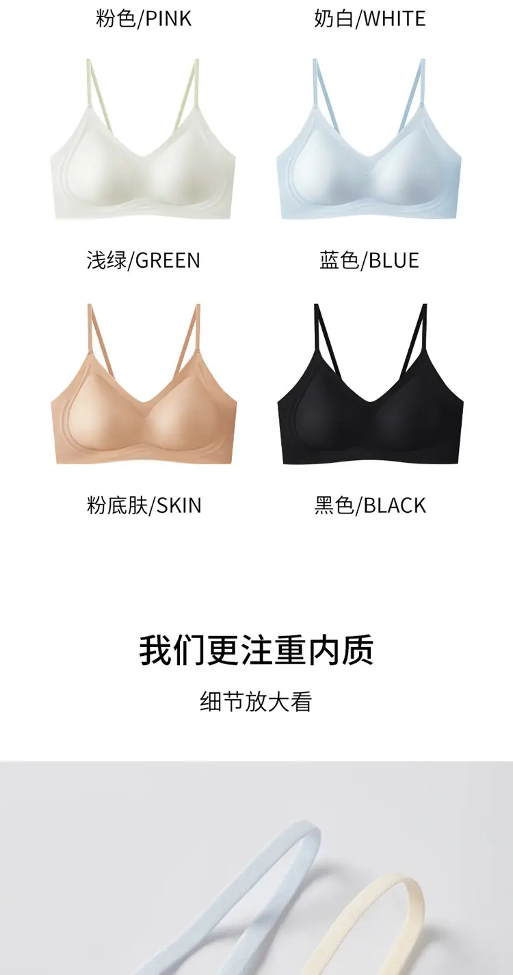 Summer Thin Intimates for Women with Small Breasts, Push-Up, No Rims, Jelly Glue Soft Support Bra, Soft and Cool, Seamless and Beautiful Back — feature 18
