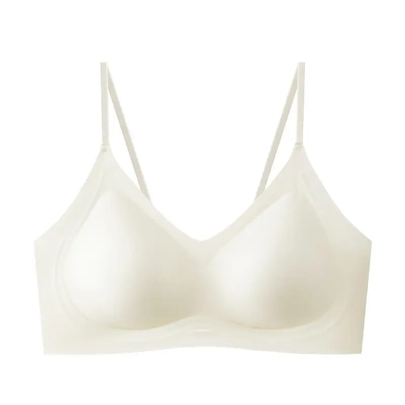 Summer Thin Intimates for Women with Small Breasts, Push-Up, No Rims, Jelly Glue Soft Support Bra, Soft and Cool, Seamless and Beautiful Back