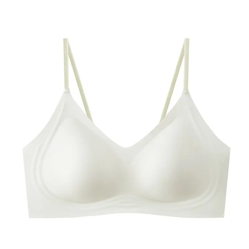 Summer Thin Intimates for Women with Small Breasts, Push-Up, No Rims, Jelly Glue Soft Support Bra, Soft and Cool, Seamless and Beautiful Back