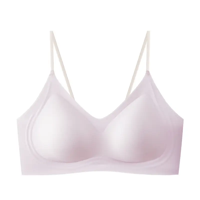 Summer Thin Intimates for Women with Small Breasts, Push-Up, No Rims, Jelly Glue Soft Support Bra, Soft and Cool, Seamless and Beautiful Back