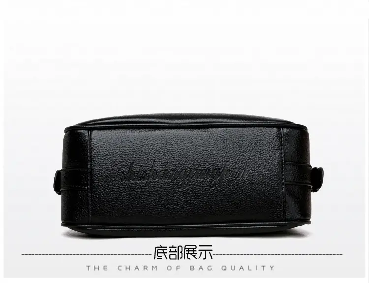 Black Leather Crossbody Bag with Logo Print — feature 5