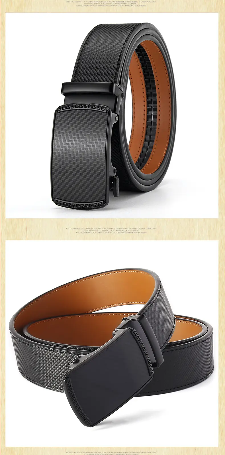 New Men's Genuine Leather Belt with Automatic Buckle — feature 4