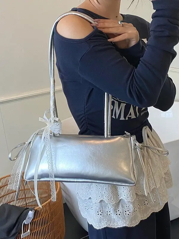 Silver Glitter Shoulder Bag for Women 2026 - Image 8