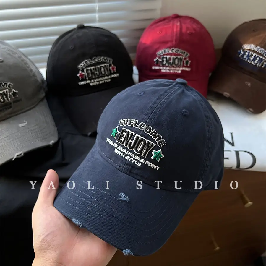 Women Face-Slimming Sunshade Cap with Embroidered Design - Image 9