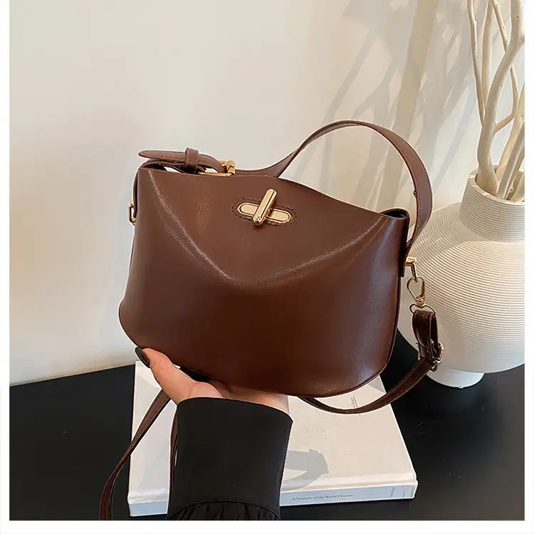 Beige Lock Single Shoulder Crossbody Bag for Women — feature 19