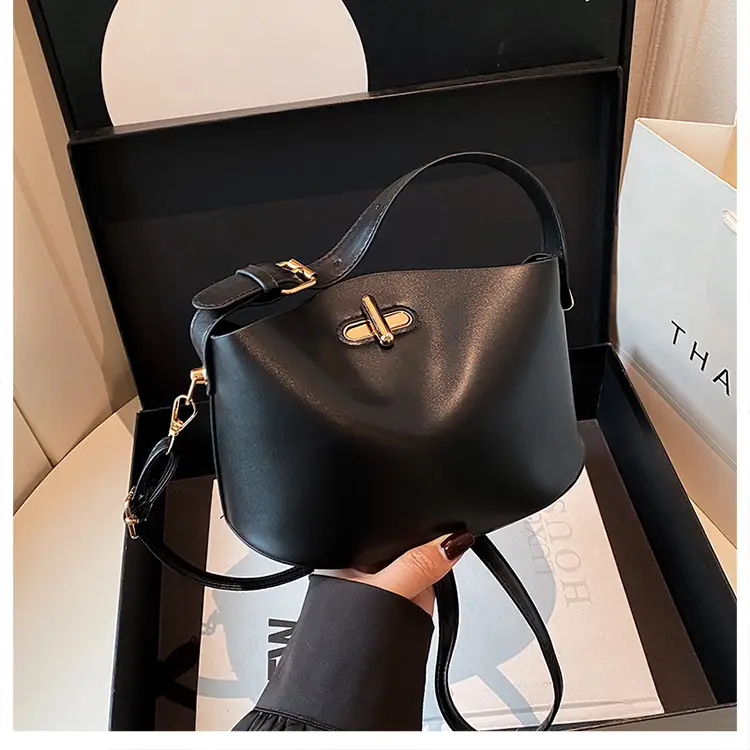 Beige Lock Single Shoulder Crossbody Bag for Women — feature 21