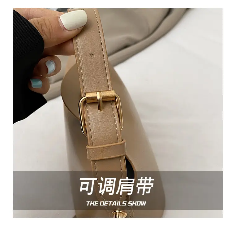Beige Lock Single Shoulder Crossbody Bag for Women — feature 8