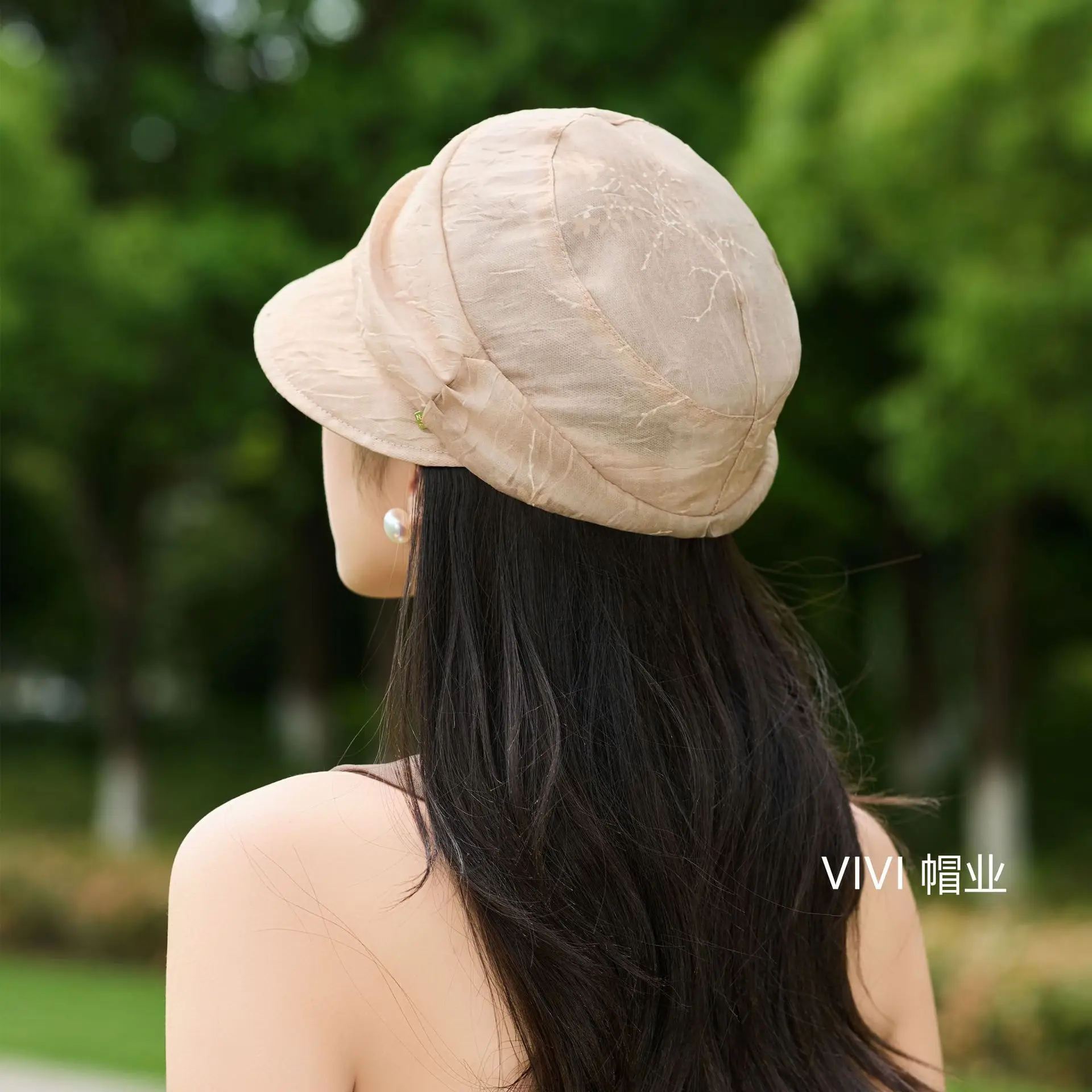 Women Pleated Beret Cap Summer Light Breathable - Image 7