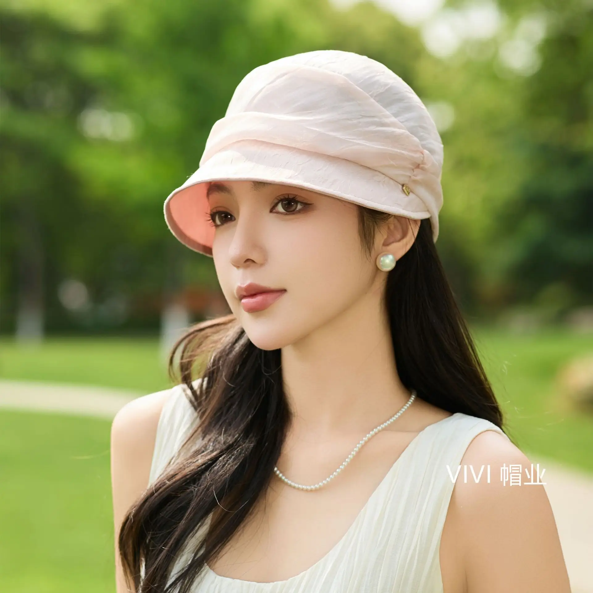 Women Pleated Beret Cap Summer Light Breathable - Image 9