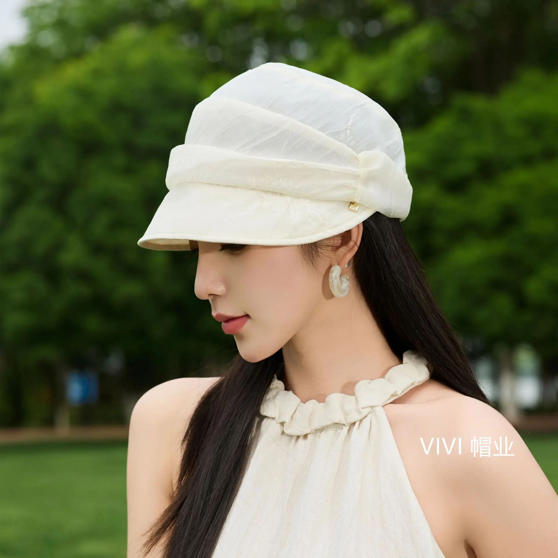 Women Pleated Beret Cap Summer Light Breathable - Image 10