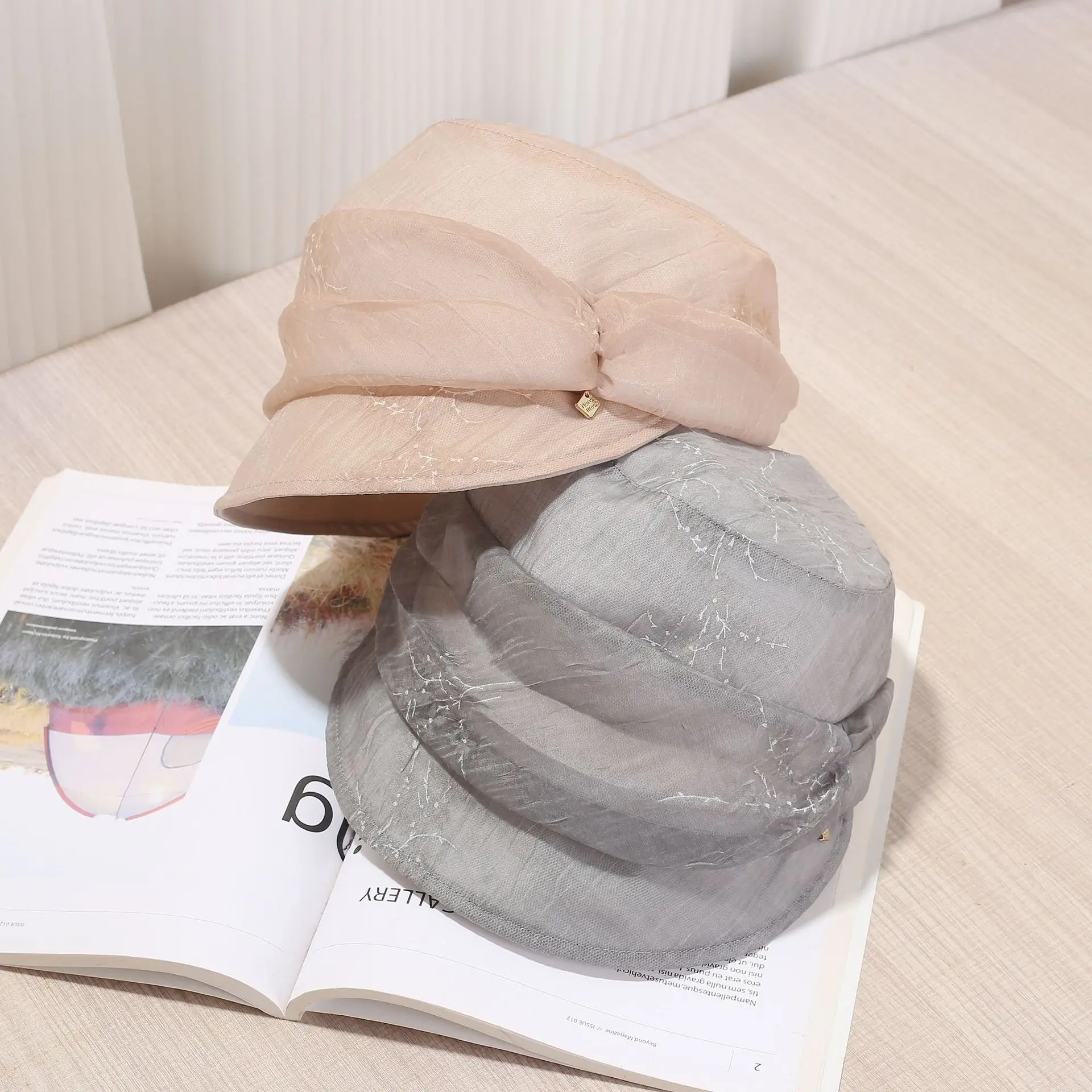 Women Pleated Beret Cap Summer Light Breathable — feature 14