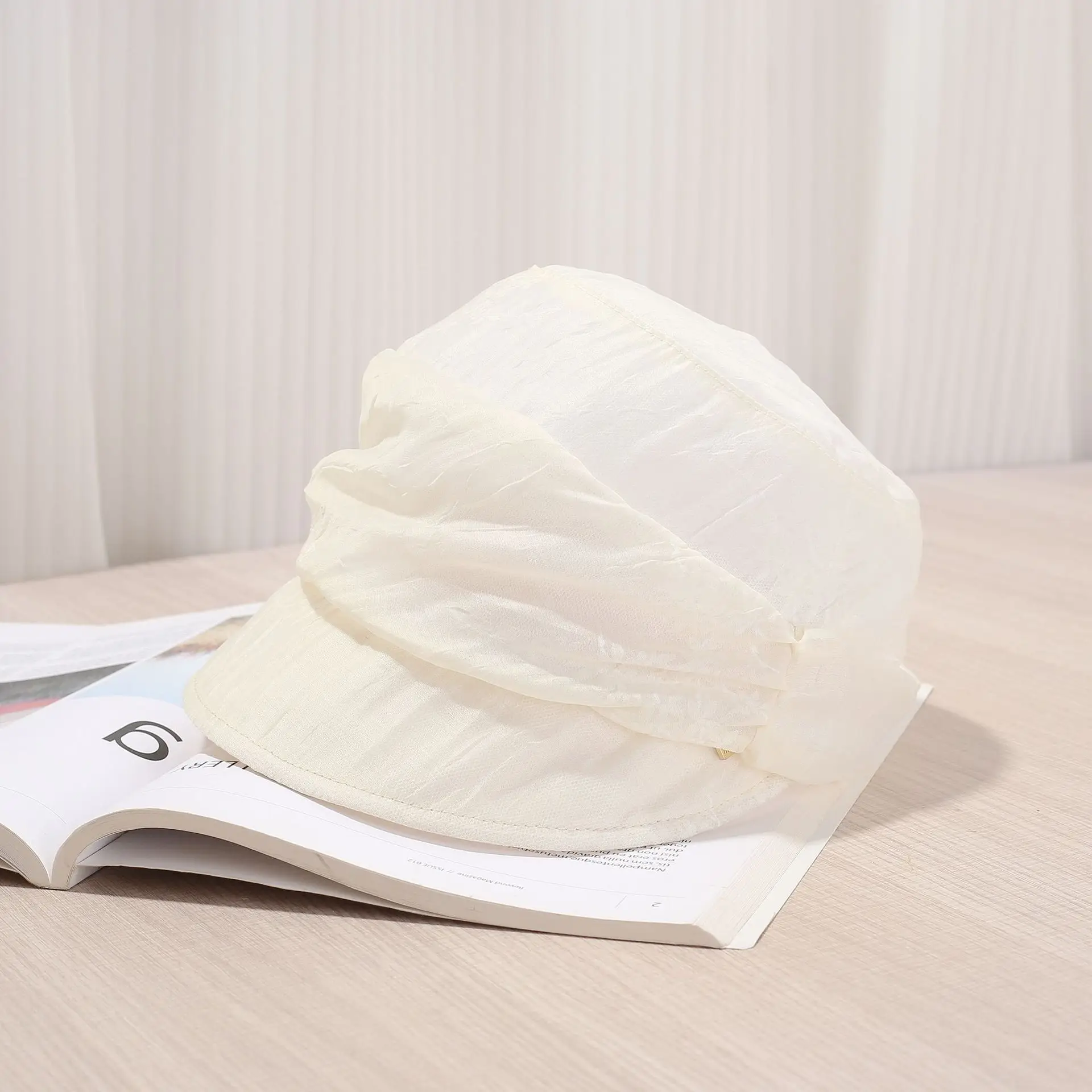 Women Pleated Beret Cap Summer Light Breathable - Image 2