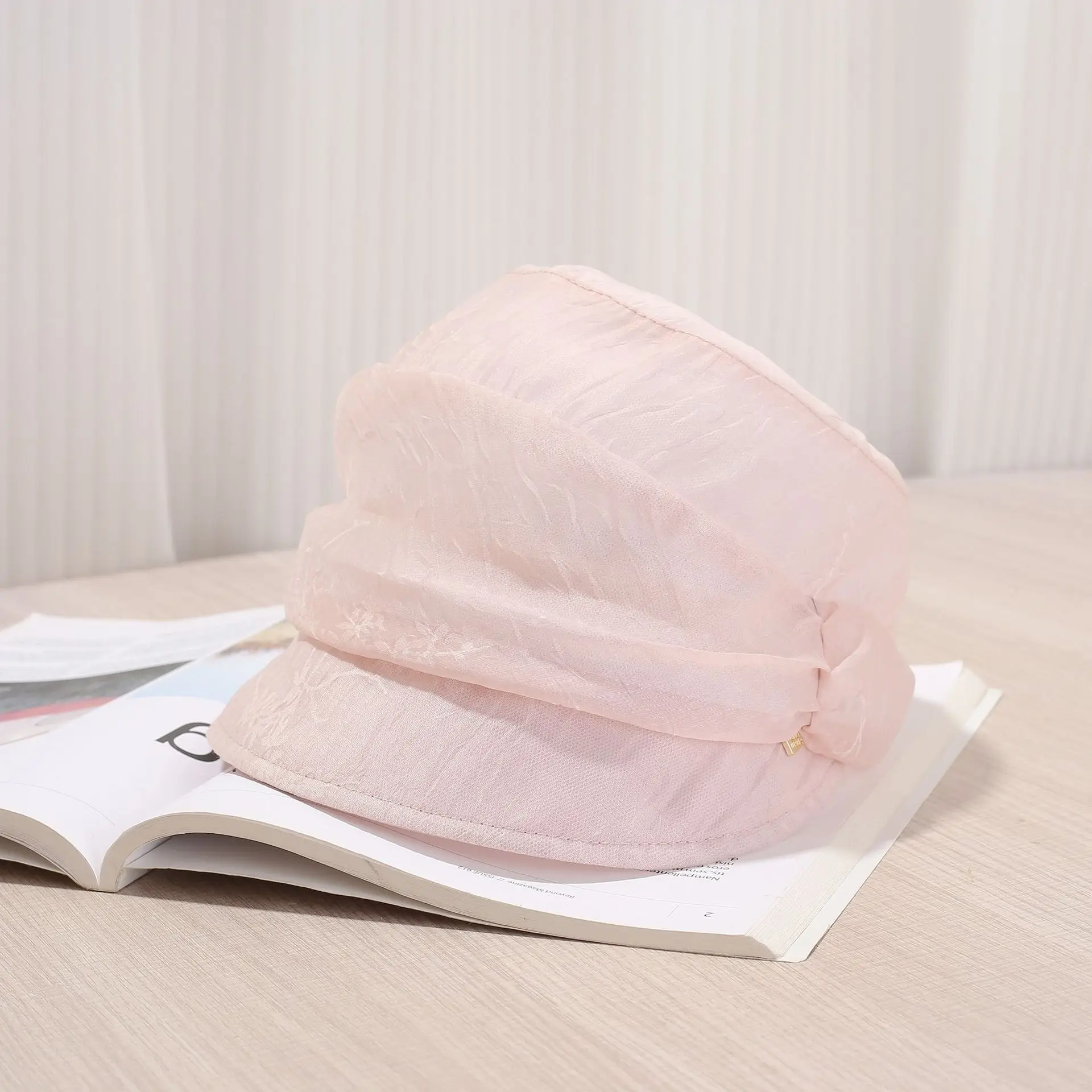 Women Pleated Beret Cap Summer Light Breathable - Image 3