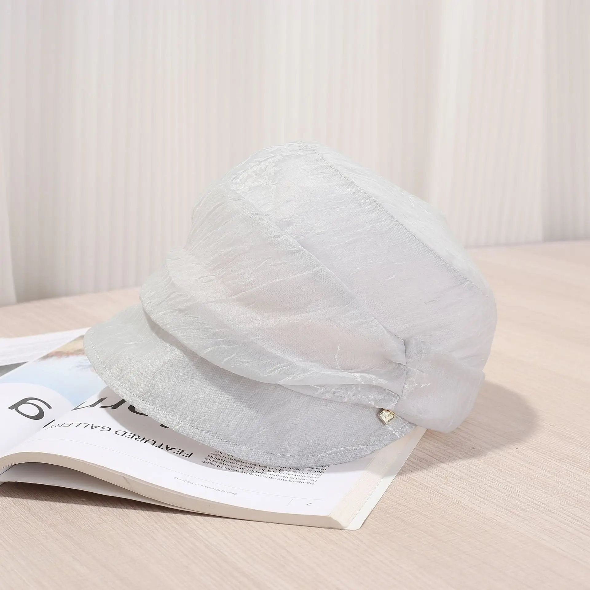 Women Pleated Beret Cap Summer Light Breathable - Image 4