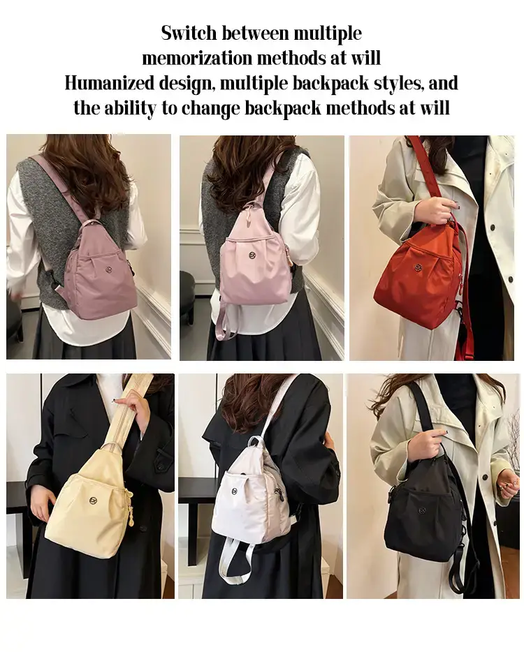 Women's Red Travel Backpack 2025 Lightweight Commuter Crossbody — feature 12