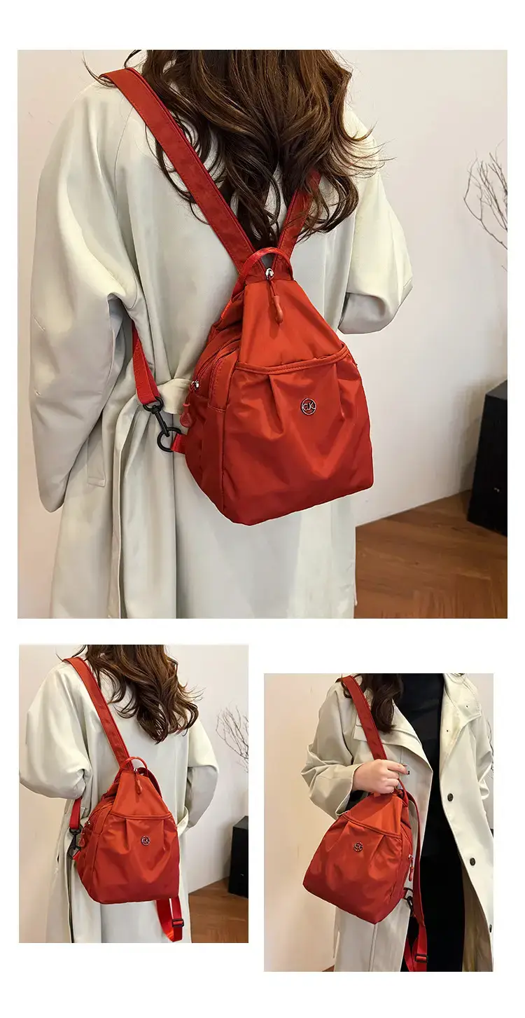 Women's Red Travel Backpack 2025 Lightweight Commuter Crossbody — feature 17