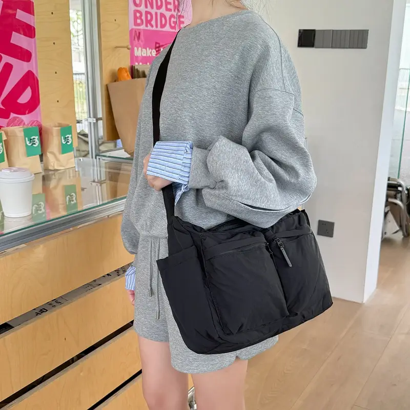 New Casual Shoulder Bag for Men Women Large Capacity Nylon — feature 14