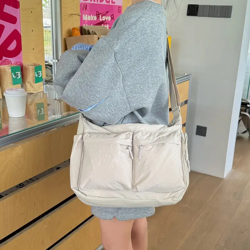 New Casual Shoulder Bag for Men Women Large Capacity Nylon — feature 5