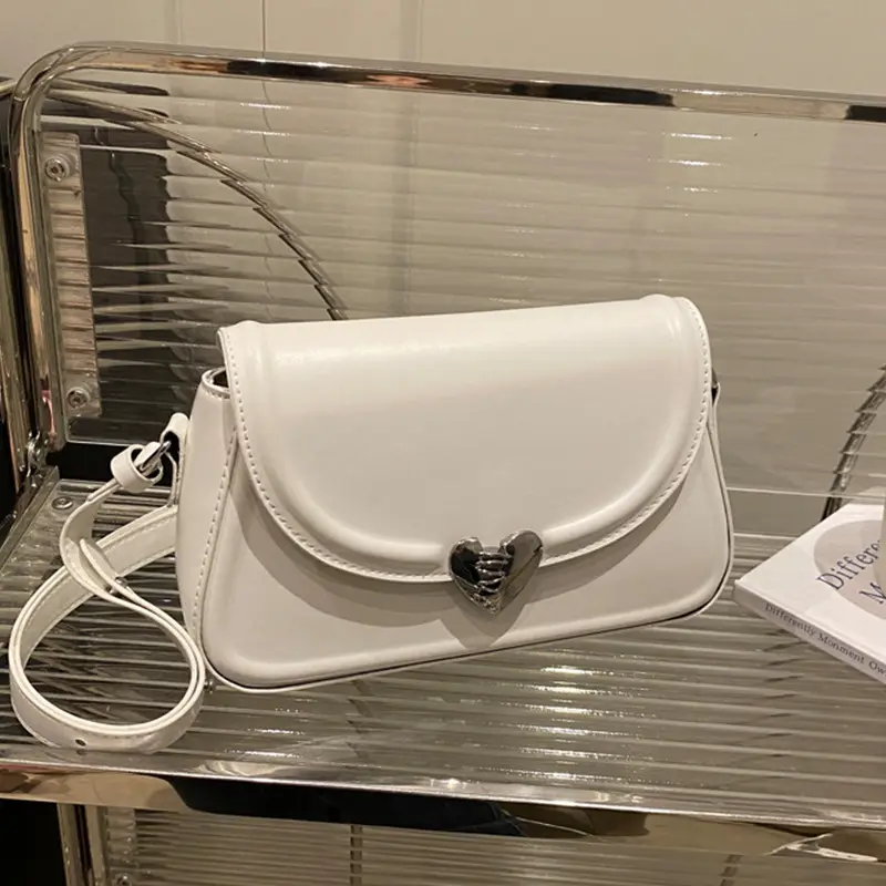 Black Heart Logo Shoulder Bag for Women - Image 2