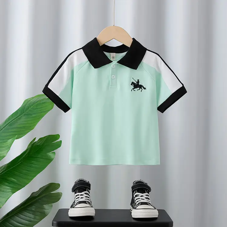 Boys Green Polo Shirt Short Sleeve 2025 - Image 3