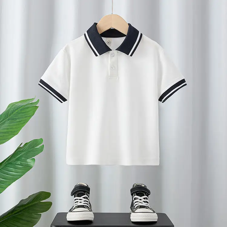 White Polo Shirt for Boys Girls School Uniform - Image 9