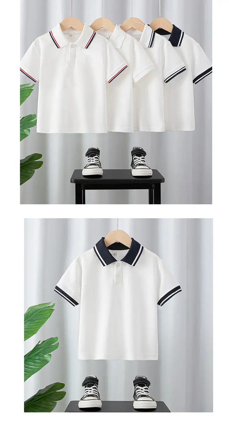 White Polo Shirt for Boys Girls School Uniform — feature 11