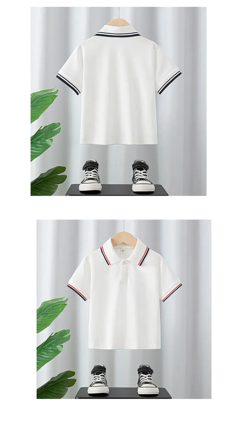 White Polo Shirt for Boys Girls School Uniform — feature 14