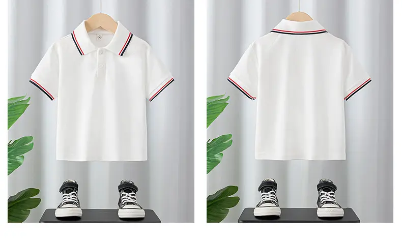 White Polo Shirt for Boys Girls School Uniform — feature 4