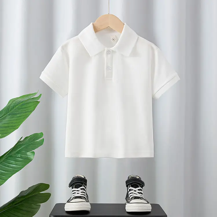 White Polo Shirt for Boys Girls School Uniform - Image 4