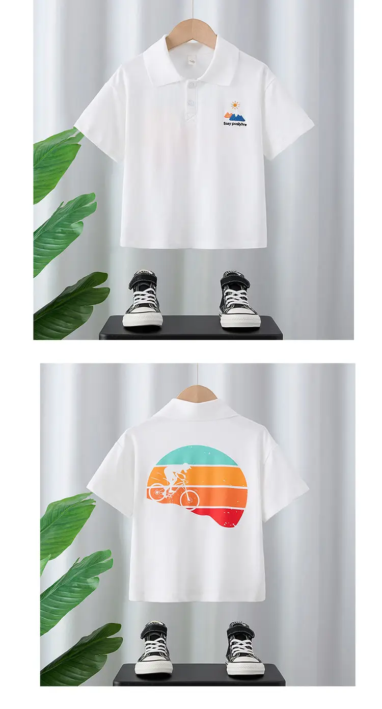 2025 Summer New Polo Shirt Embroidered Printed Lapel Top Baby Boy Clothing β feature 9