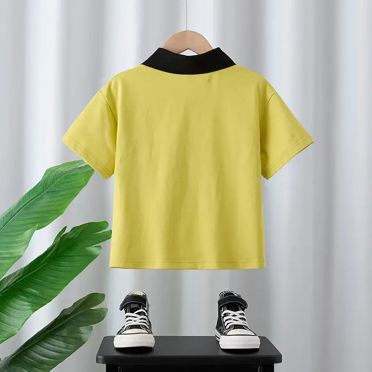 Boys Yellow Polo Shirt Summer Casual Kids 2025