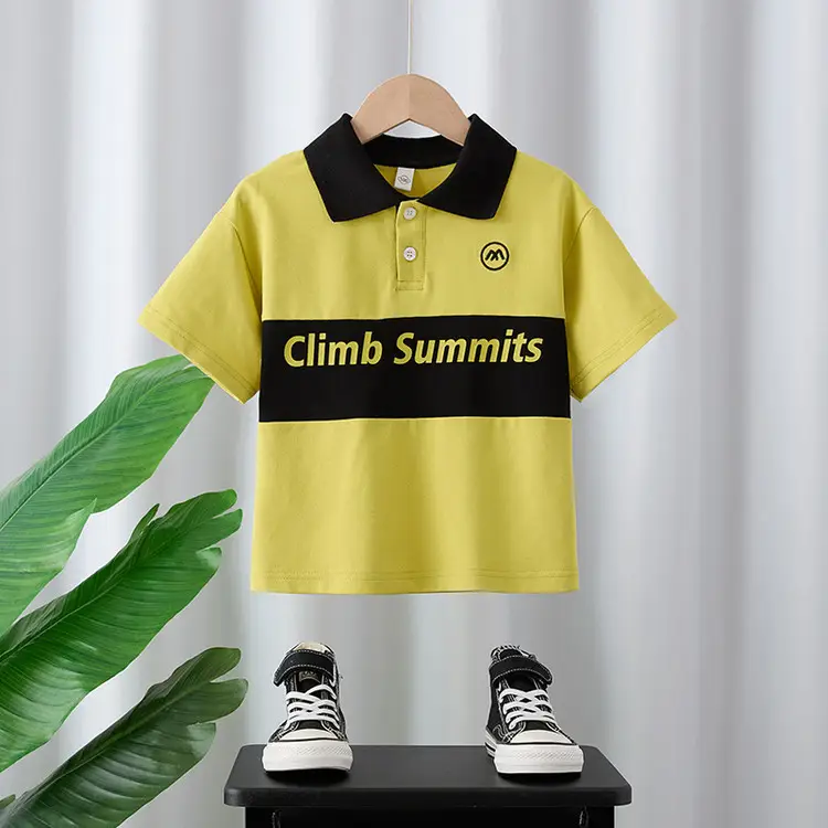 Boys Yellow Polo Shirt Summer Casual Kids 2025