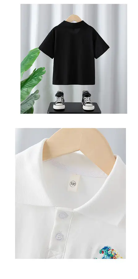 Boys Korean Style Embroidered T-Shirt Short Sleeve — feature 10