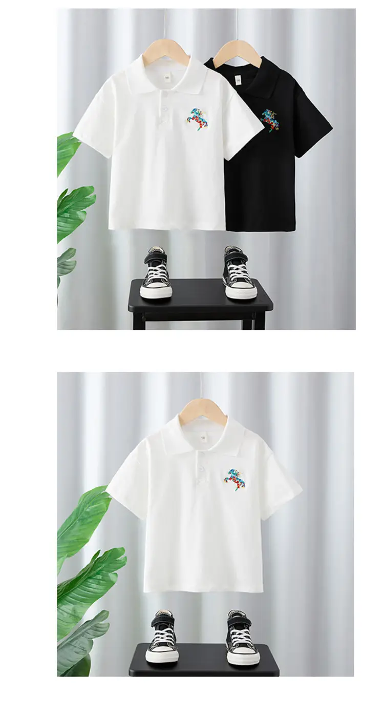 Boys Korean Style Embroidered T-Shirt Short Sleeve — feature 8