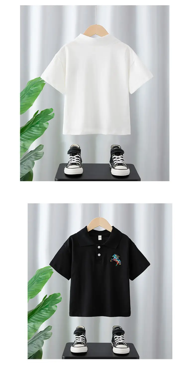 Boys Korean Style Embroidered T-Shirt Short Sleeve — feature 9