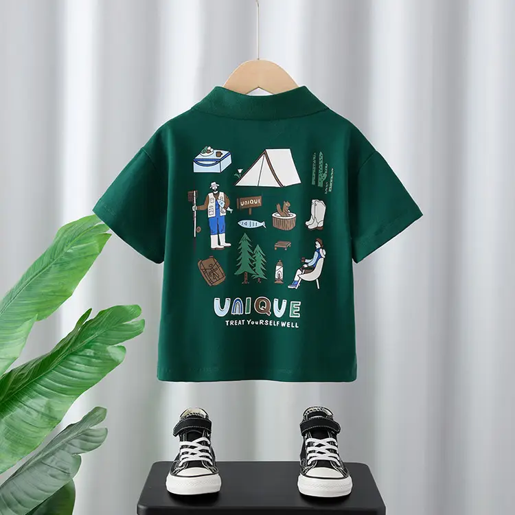 Boys Polo Shirt Black Short Sleeve Summer Wear - Image 7