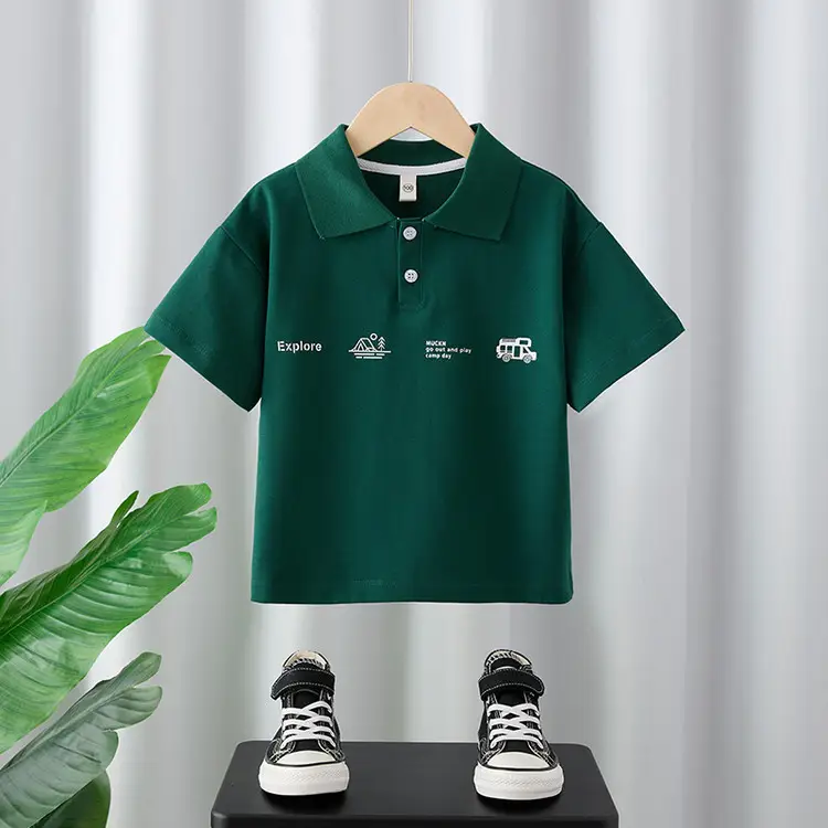 Boys Polo Shirt Black Short Sleeve Summer Wear - Image 3