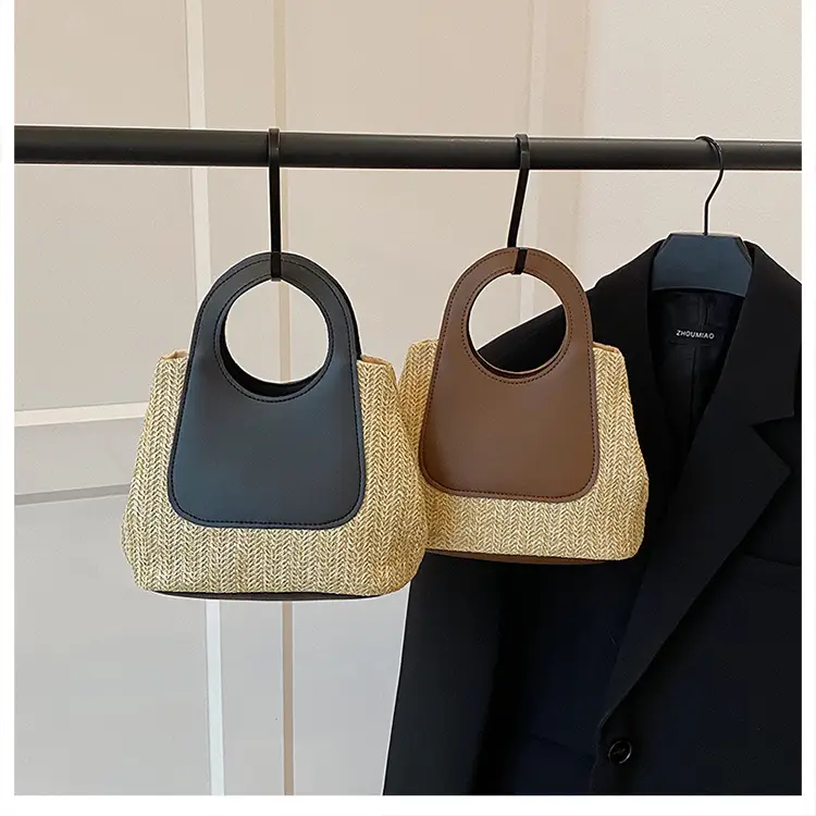 2025 Summer Straw Bag with Retro Contrast Stitching — feature 22