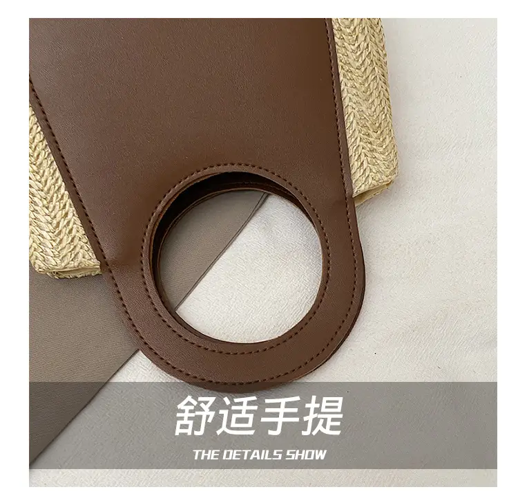2025 Summer Straw Bag with Retro Contrast Stitching — feature 5