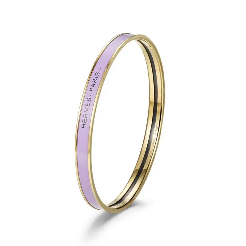 Ultra-Narrow Enamel Letter Bracelet for Women 18K Rose Gold — feature 11