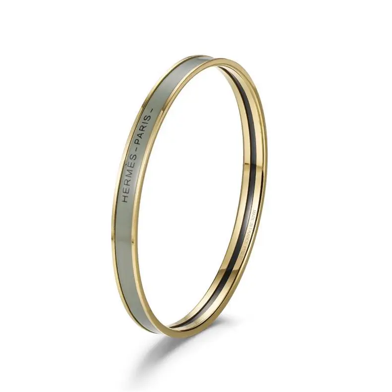 Ultra-Narrow Enamel Letter Bracelet for Women 18K Rose Gold — feature 13
