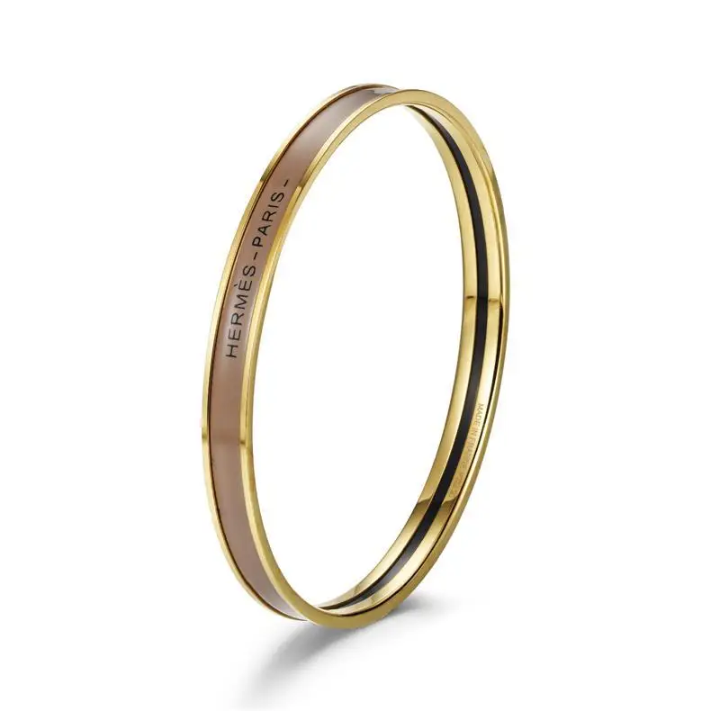 Ultra-Narrow Enamel Letter Bracelet for Women 18K Rose Gold — feature 14