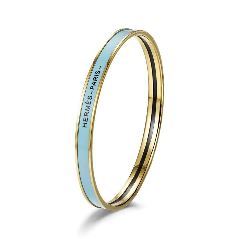 Ultra-Narrow Enamel Letter Bracelet for Women 18K Rose Gold — feature 15