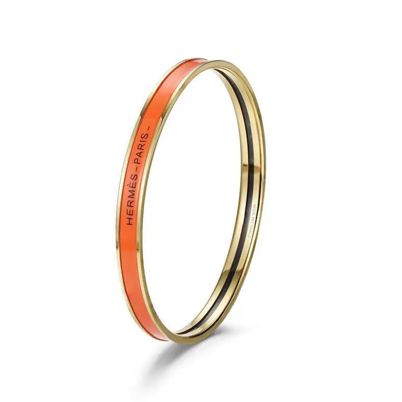 Ultra-Narrow Enamel Letter Bracelet for Women 18K Rose Gold — feature 8