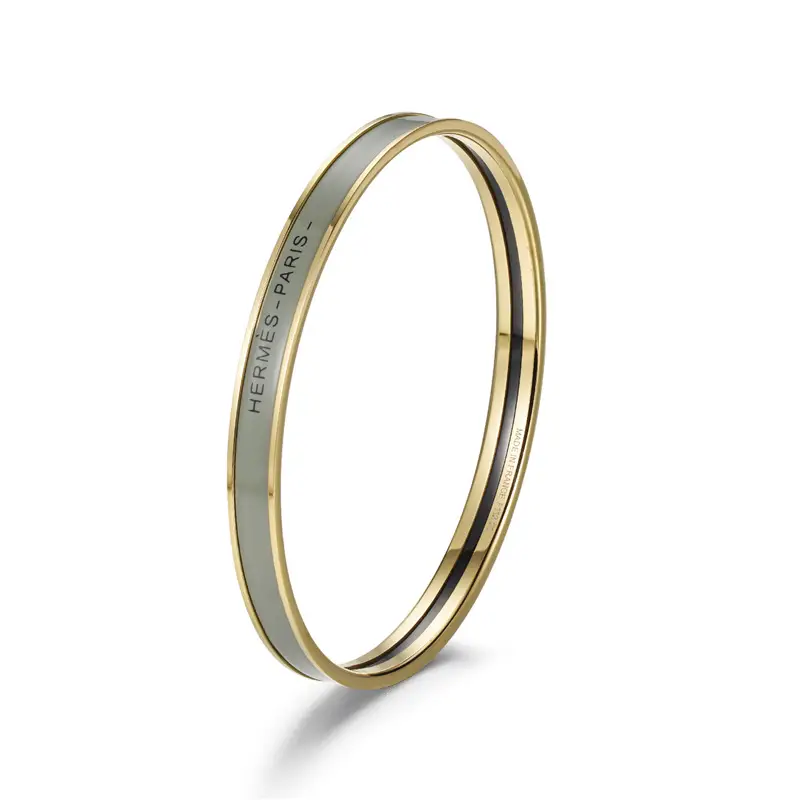 Ultra-Narrow Enamel Letter Bracelet for Women 18K Rose Gold - Image 30